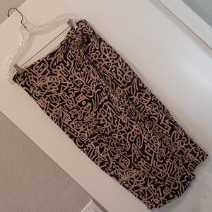 Patterned midi skirt